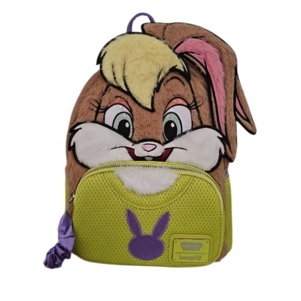 Loungefly Looney Tunes Lola Bunny Cosplay Fuzzy Mini Backpack NWT Plush Bag